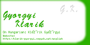 gyorgyi klarik business card